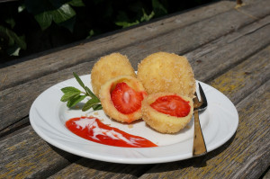 Little surprise for our guests -  strawberry dumplings