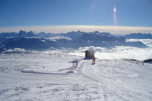 Winterwonderland - genießen Sie den Ausblick auf die Dolomiten.