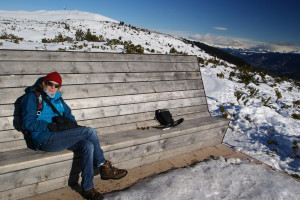Wanderung am Rittner Horn - Ausruhen am runden Tisch