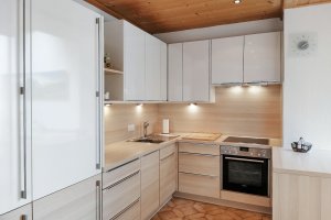 Cucina moderna e completamente attrezzata – con tutto il necessario per cucinare.